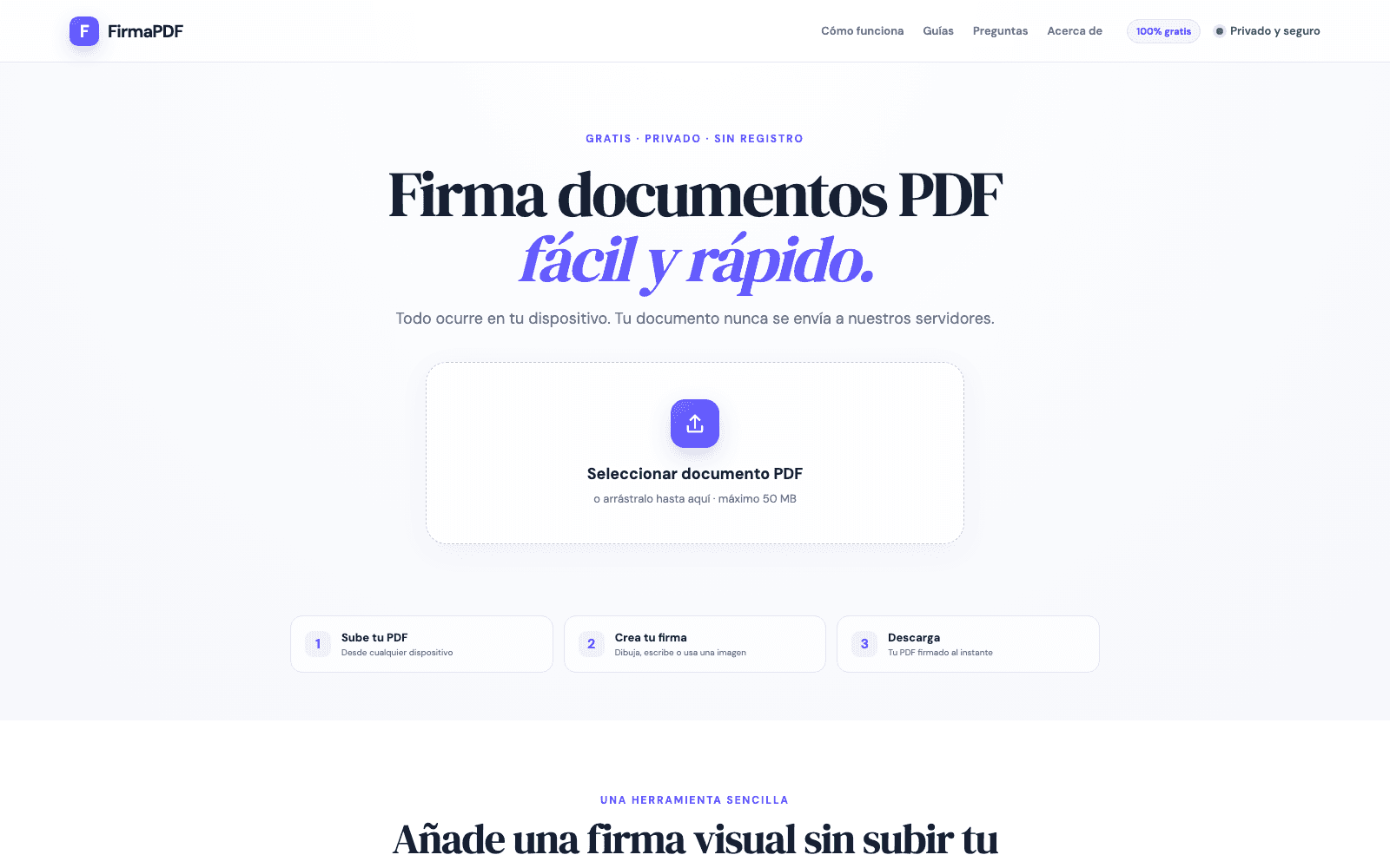 FirmaPDF, herramienta para firmar documentos desde el navegador